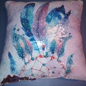 Sequin Feather Pillow